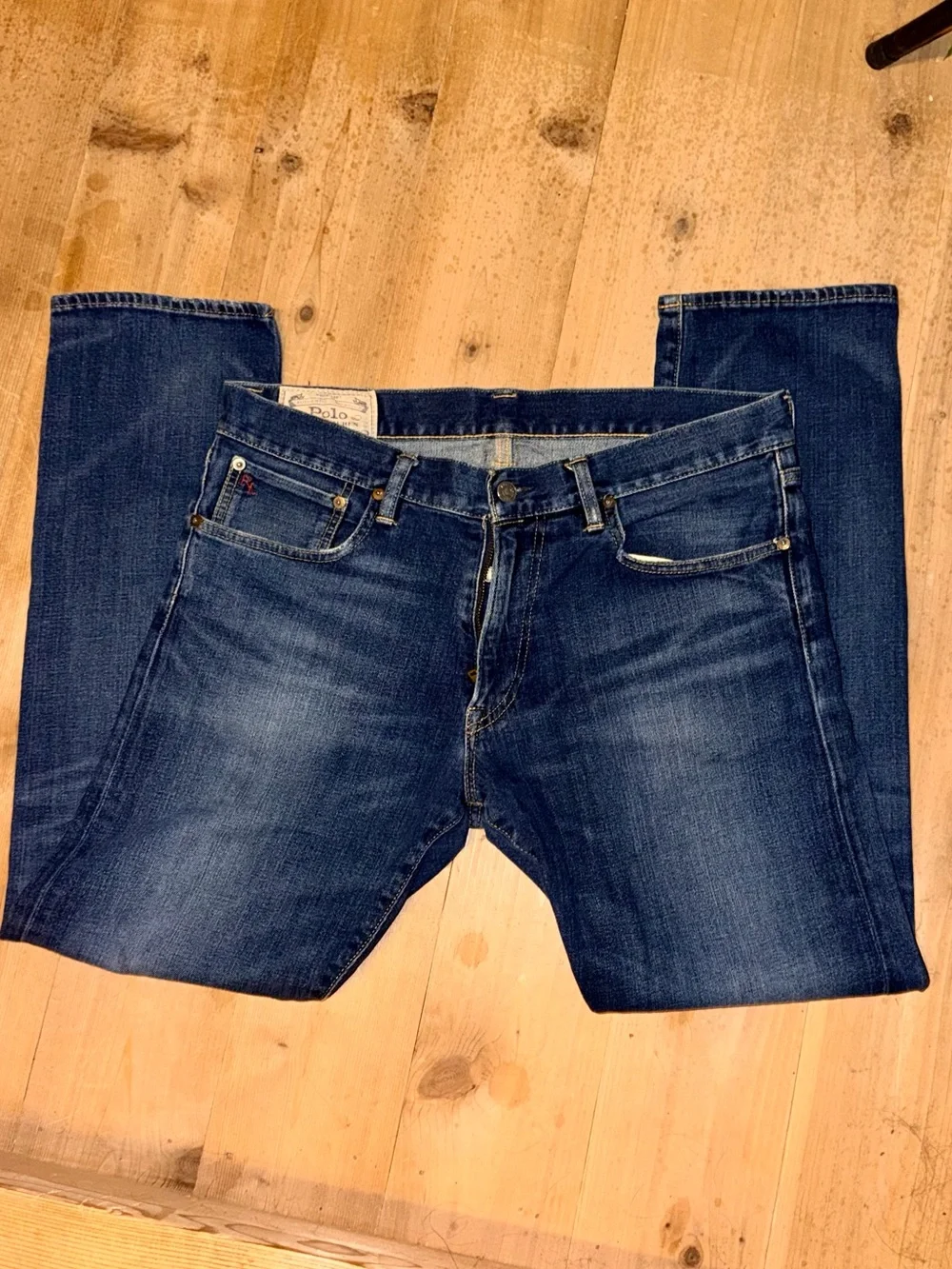Polo by Ralph Lauren Men's Slim Straight Jeans in Dark Blue Denim 36x32